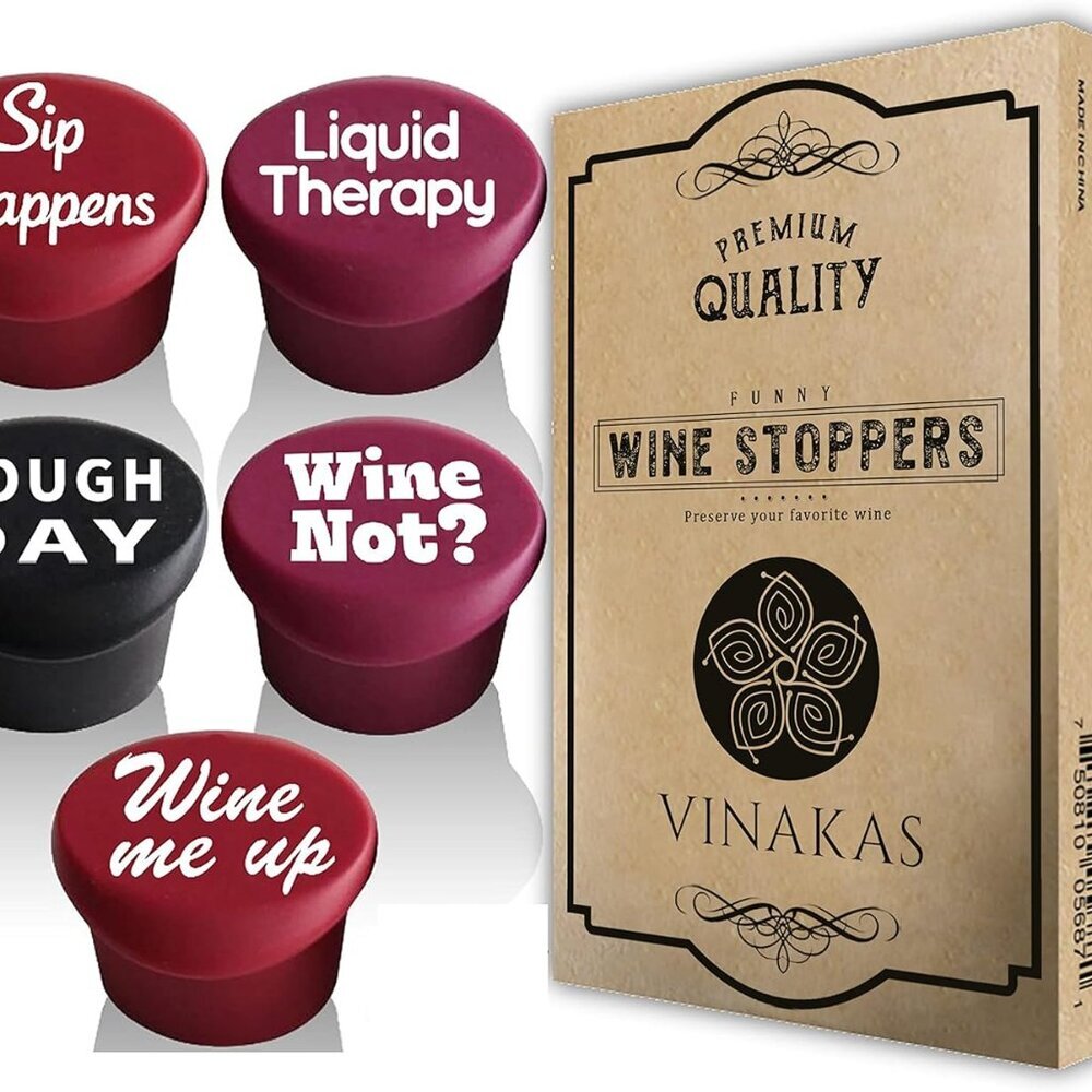 Funny Silicone Wine Stopper Set – Must-Have Wine Accessories & Perfect Wine Gift